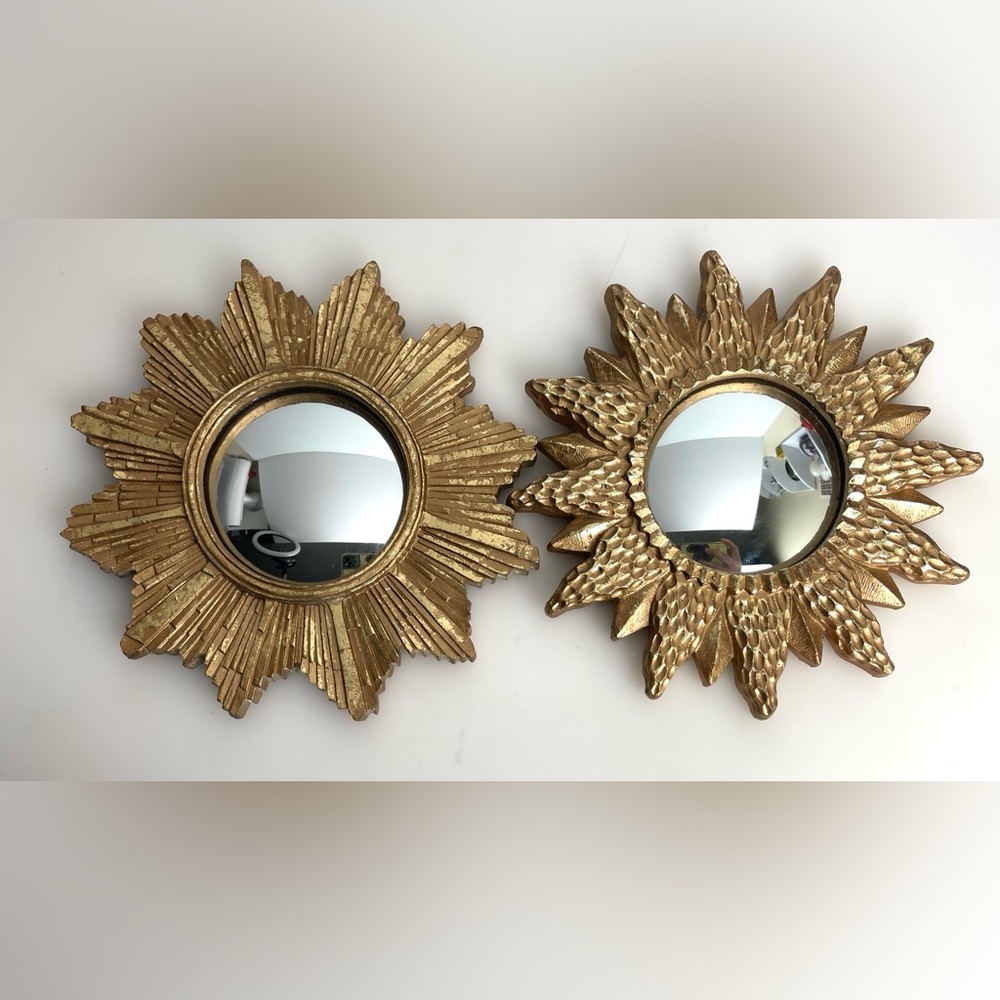 RARE Vtg 1995 Convex Mirrors Golden Celestial Sunburst/Star Wall Hanging 6.5”